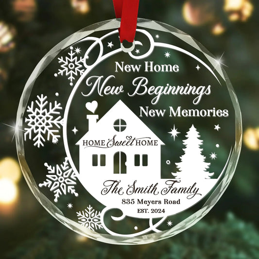 Personalized New Home Ornament 2024 House Warming Gifts New Home Couples Customized First Home Ornament 2024 First Christmas in Our New Home 2024 Welcome Home Ornament