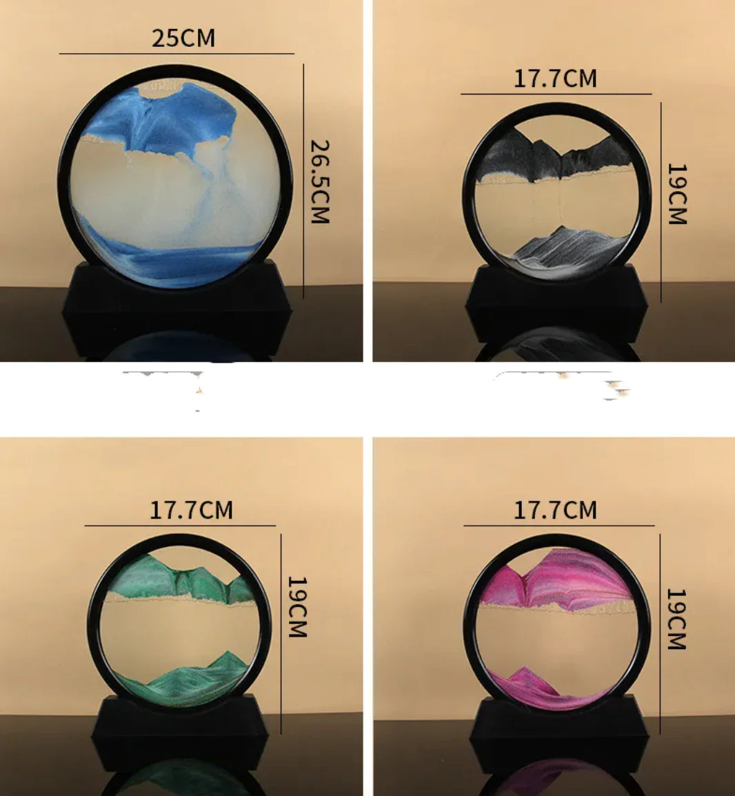 Quicksand Hourglass Motion Art – Relaxing & Mesmerizing Desk Decor