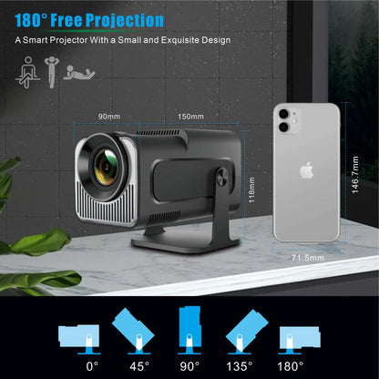 Portable Bluetooth Mini Home Projector – Compact HD Movie Projector for Home Theater, Outdoor Movies & Travel