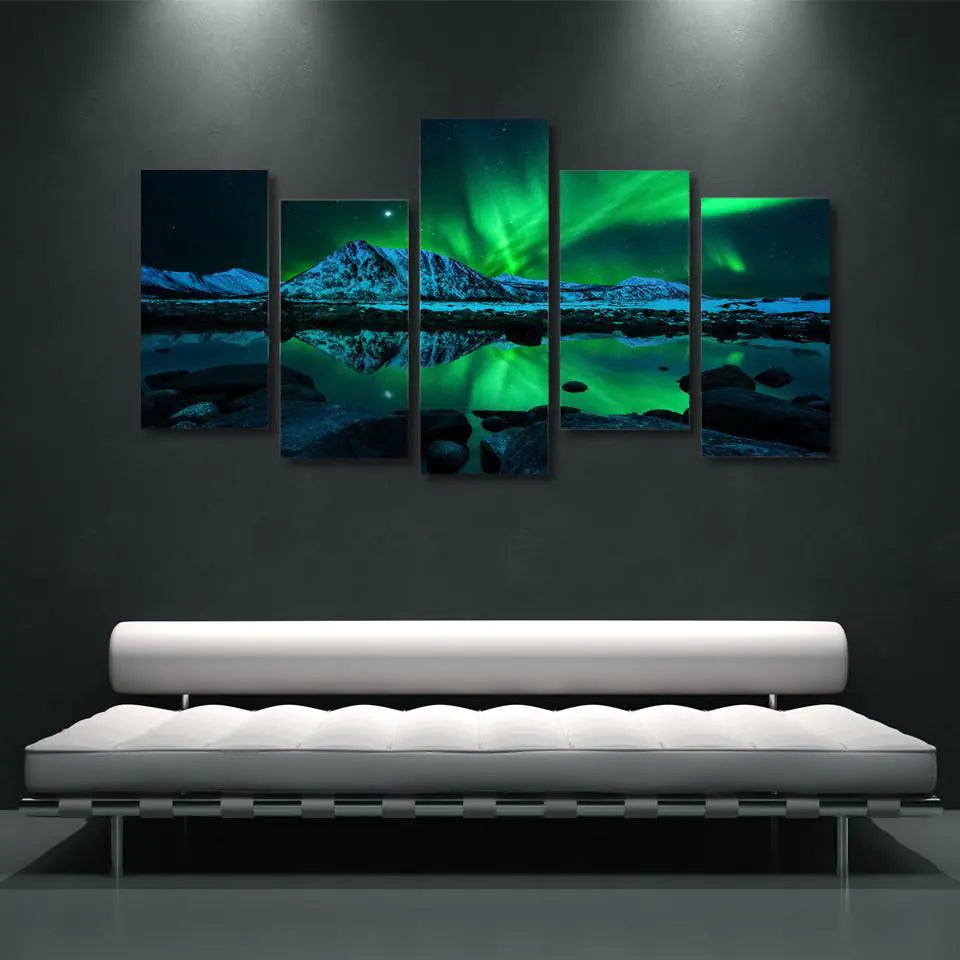 Modern Sofa Wall Art – Five-Panel Canvas Set for Contemporary Home Décor