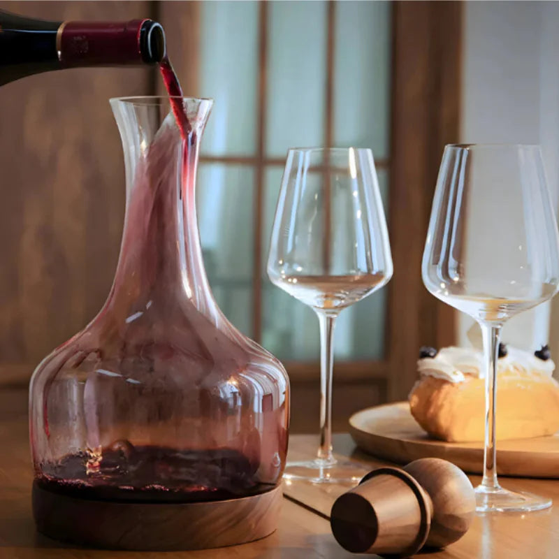 Home Wine Decanter – Elegant Glass Carafe for Aerating & Serving Red and White Wines