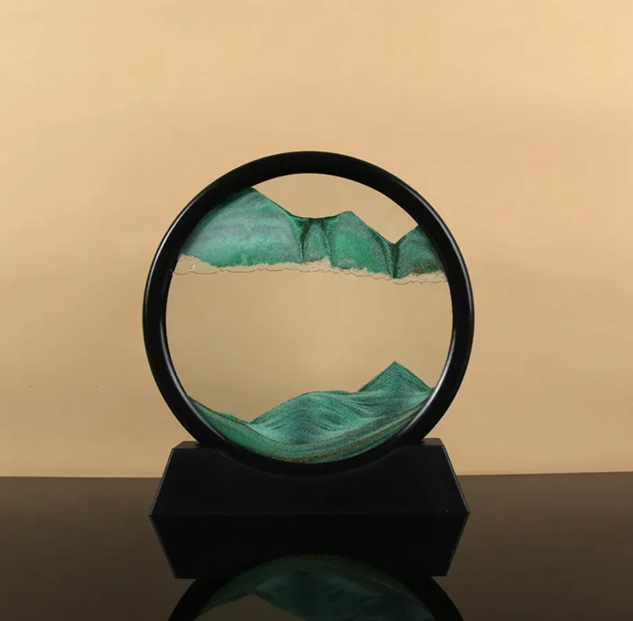 Quicksand Hourglass Motion Art – Relaxing & Mesmerizing Desk Decor